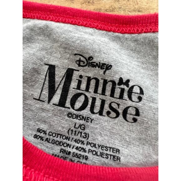 Disney Minnie Mouse Red Raglan Tshirt L - Picture 3 of 4